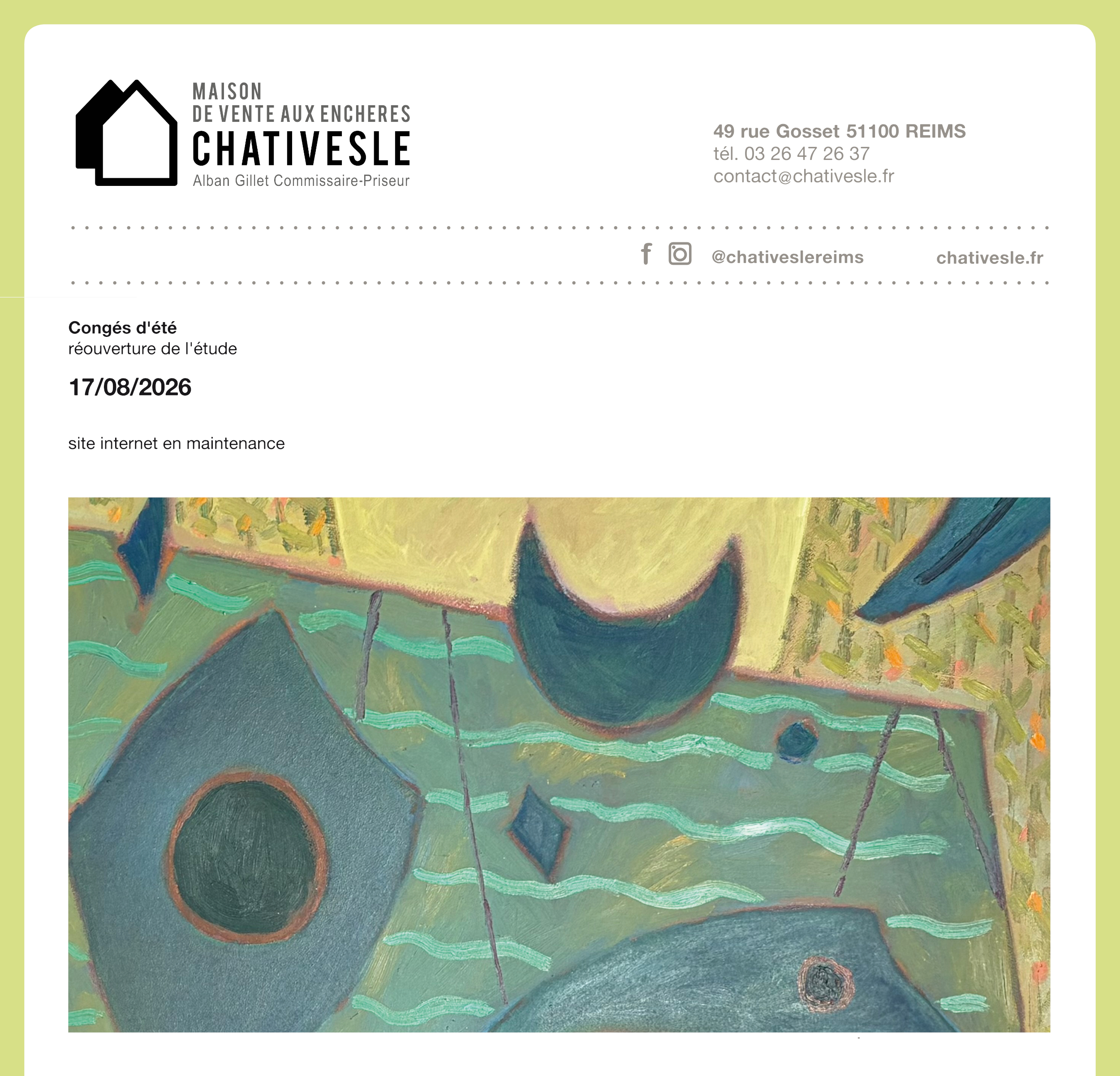 Le site Chativesle est actuellement en maintenance technique.